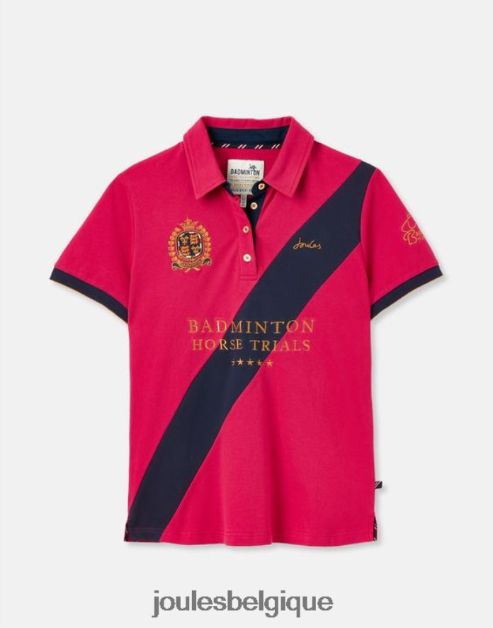 framboise profonde polo orné de badminton femmes vêtements Joules ND0H6T107
