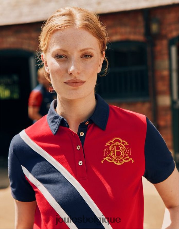 rouge foncé polo burghley femmes vêtements Joules ND0H6T120