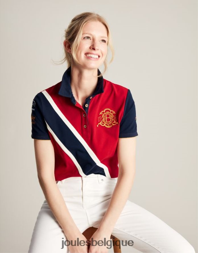 rouge foncé polo burghley femmes vêtements Joules ND0H6T120