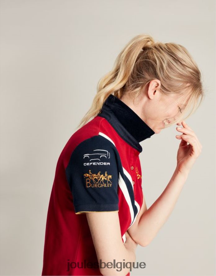 rouge foncé polo burghley femmes vêtements Joules ND0H6T120