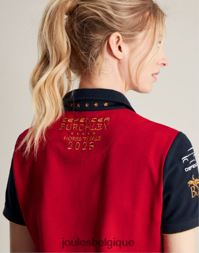 rouge foncé polo burghley femmes vêtements Joules ND0H6T120