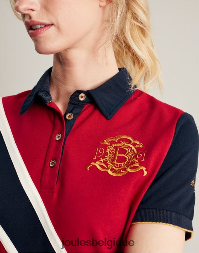 rouge foncé polo burghley femmes vêtements Joules ND0H6T120