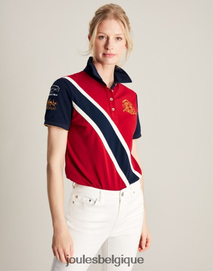 rouge foncé polo burghley femmes vêtements Joules ND0H6T120