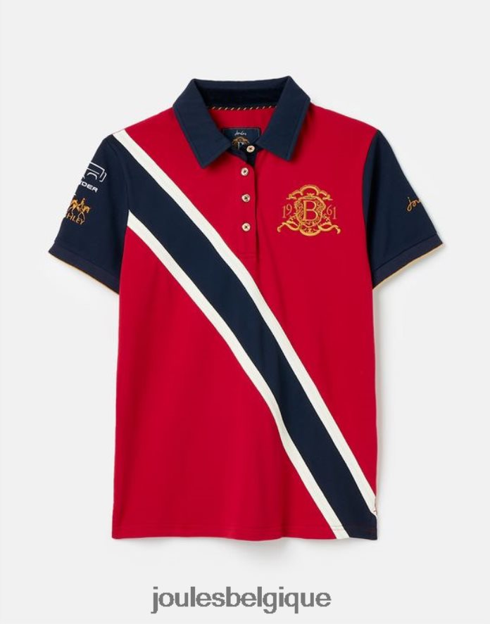 rouge foncé polo burghley femmes vêtements Joules ND0H6T120