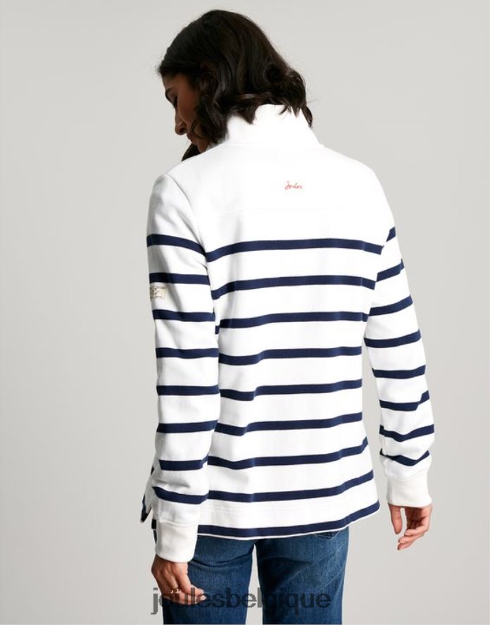 rayure crème marine sweat-shirt à col cheminée Southwold femmes vêtements Joules ND0H6T22