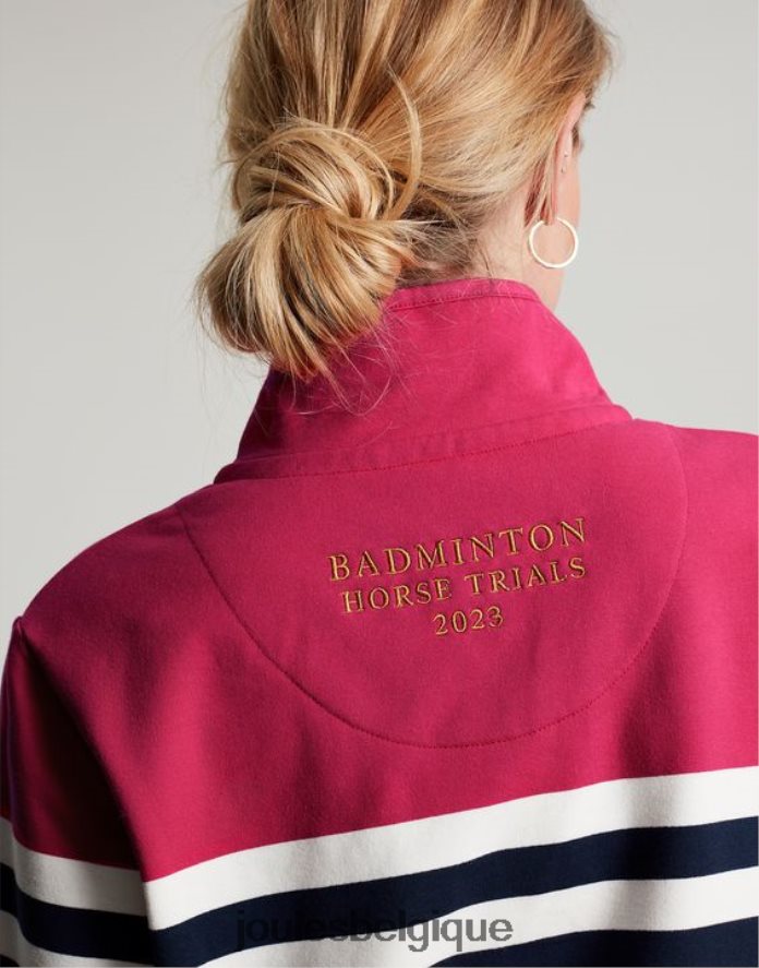 rayure marine rose badminton saunton sweat col cheminée femmes vêtements Joules ND0H6T28