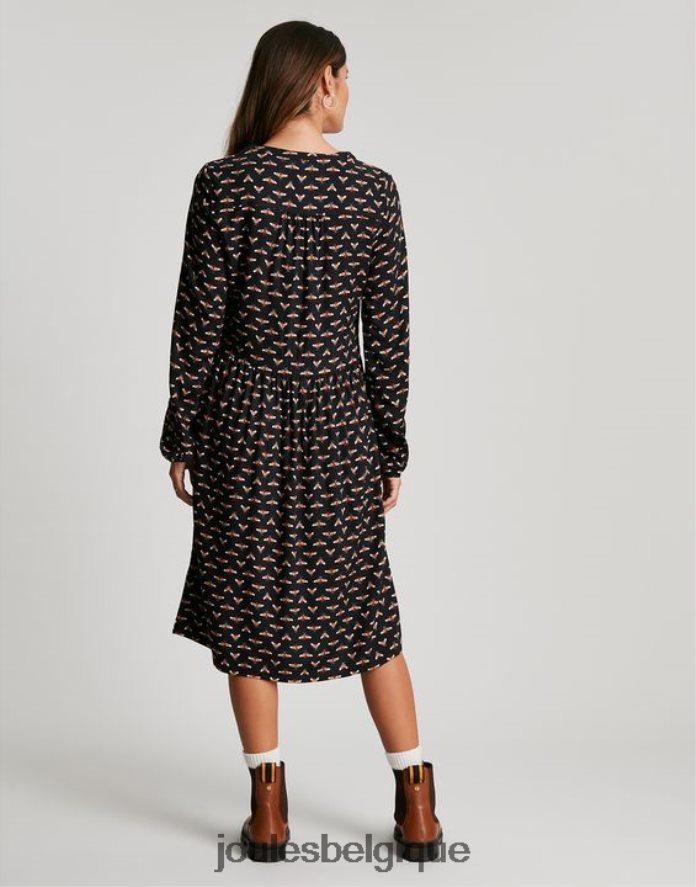 abeille noire robe chemise sophia à demi patte de boutonnage femmes vêtements Joules ND0H6T138