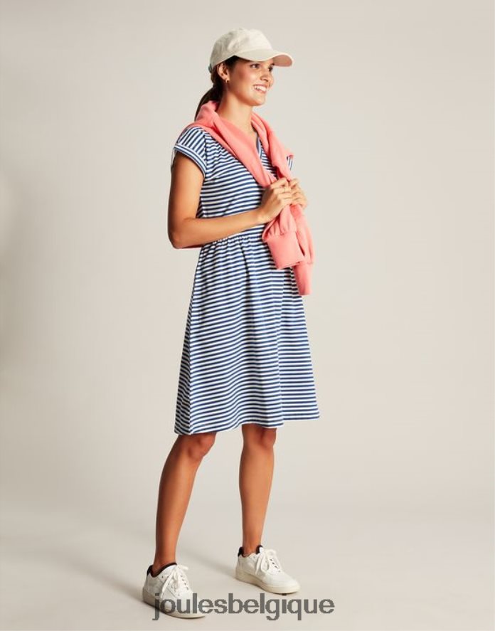 bande bleue robe courte en jersey femmes vêtements Joules ND0H6T16