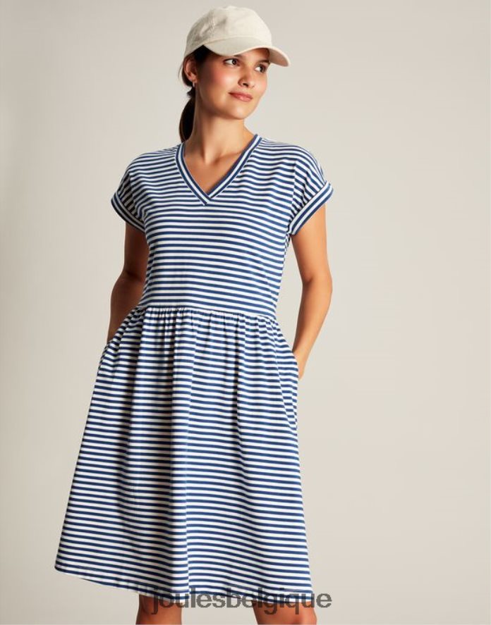 bande bleue robe courte en jersey femmes vêtements Joules ND0H6T16