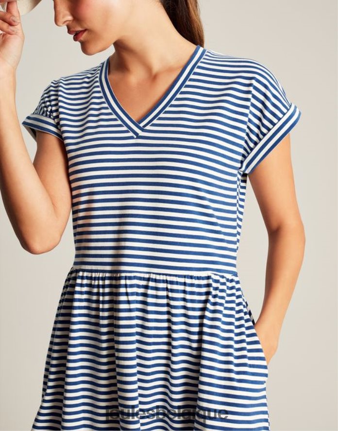 bande bleue robe courte en jersey femmes vêtements Joules ND0H6T16