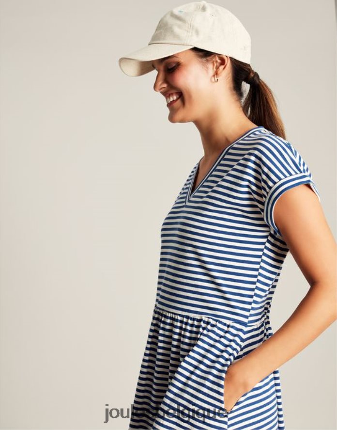 bande bleue robe courte en jersey femmes vêtements Joules ND0H6T16