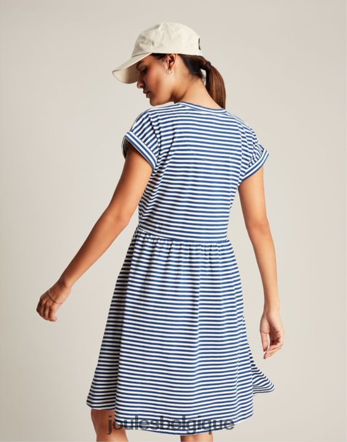 bande bleue robe courte en jersey femmes vêtements Joules ND0H6T16