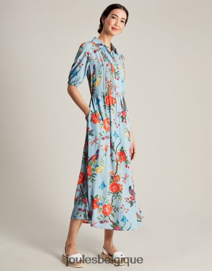 bleu fleuri robe chemise ambrée femmes vêtements Joules ND0H6T12
