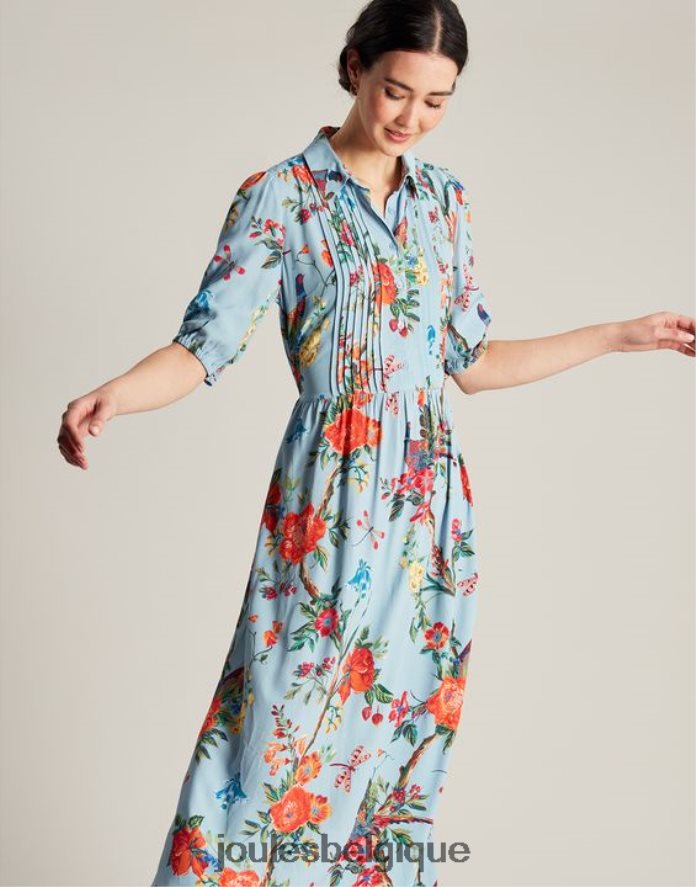 bleu fleuri robe chemise ambrée femmes vêtements Joules ND0H6T12