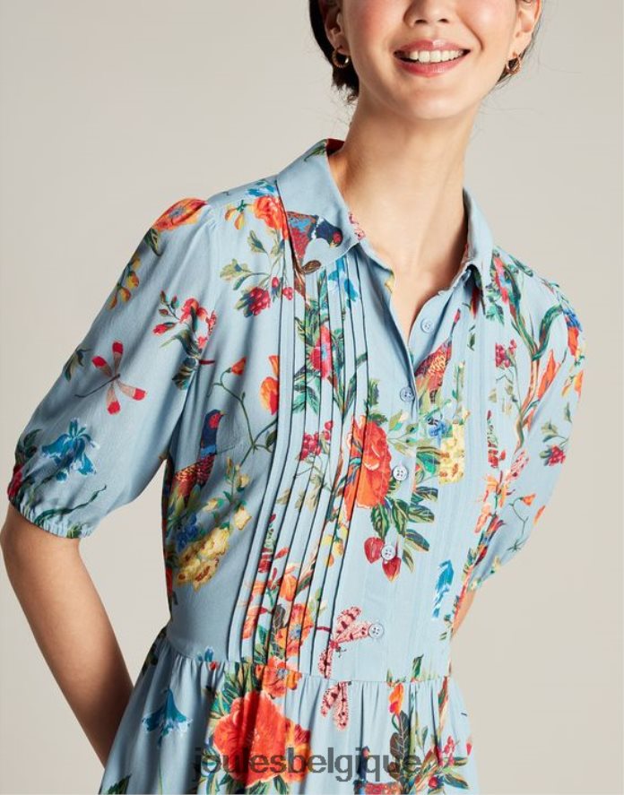 bleu fleuri robe chemise ambrée femmes vêtements Joules ND0H6T12