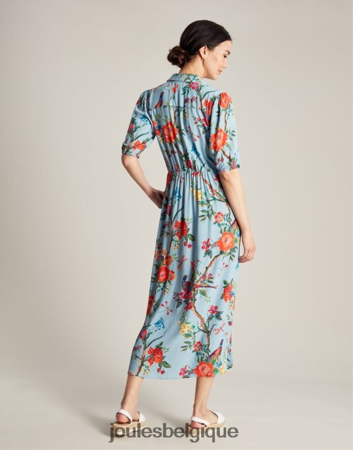 bleu fleuri robe chemise ambrée femmes vêtements Joules ND0H6T12