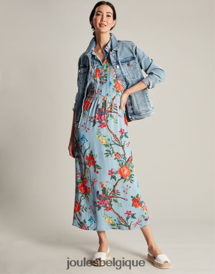 bleu fleuri robe chemise ambrée femmes vêtements Joules ND0H6T12