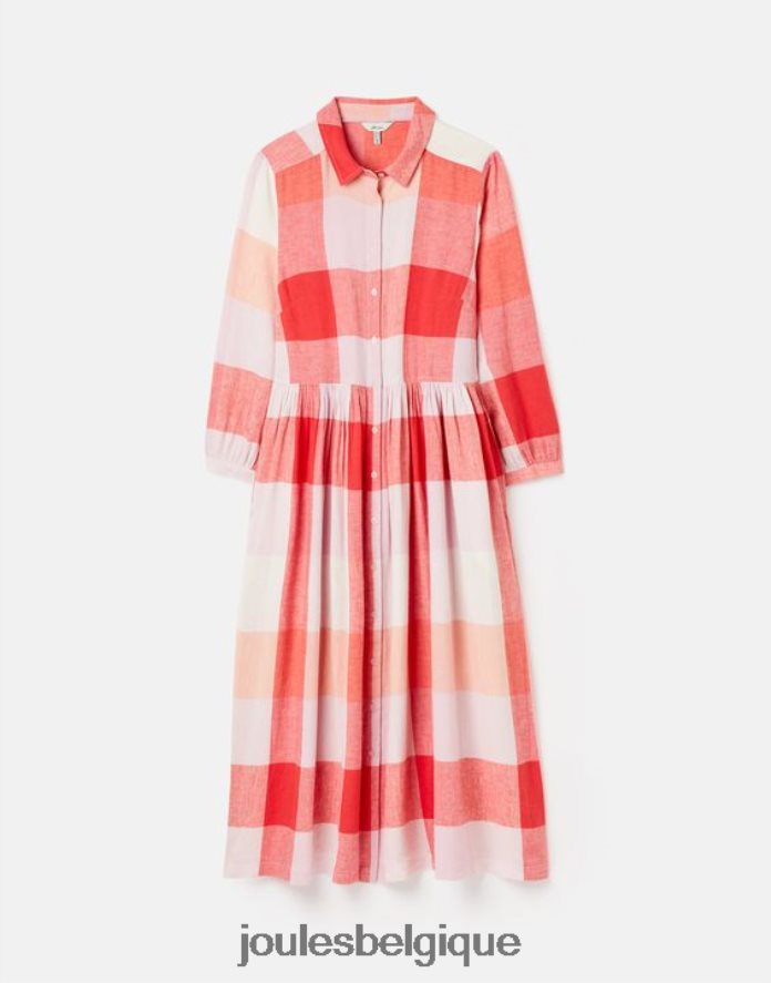 chèque rose robe chemise coupe décontractée faye femmes vêtements Joules ND0H6T7