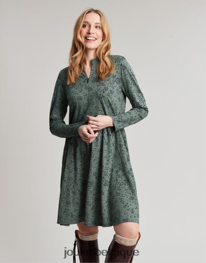 laurier léopard robe en jersey zippée aurora femmes vêtements Joules ND0H6T19