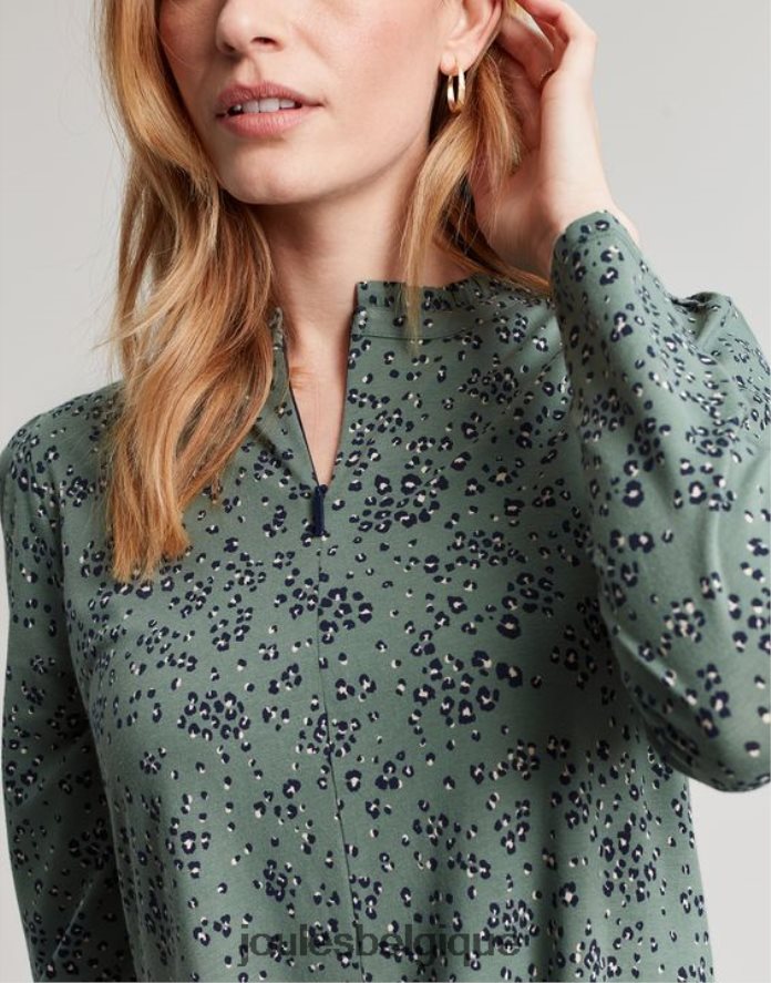 laurier léopard robe en jersey zippée aurora femmes vêtements Joules ND0H6T19