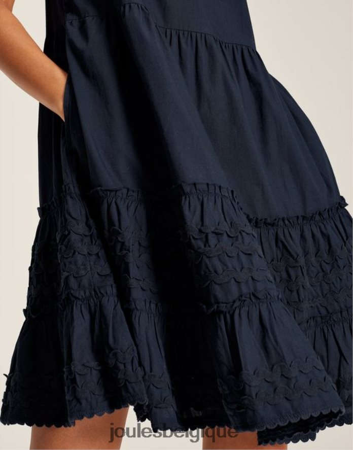 marine marine robe courte à volants Grace femmes vêtements Joules ND0H6T29