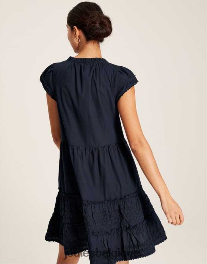 marine marine robe courte à volants Grace femmes vêtements Joules ND0H6T29