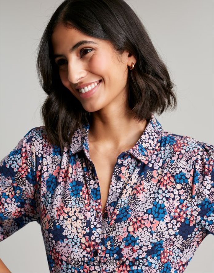 petite marine robe-chemise mi-longue en jersey nova femmes vêtements Joules ND0H6T64