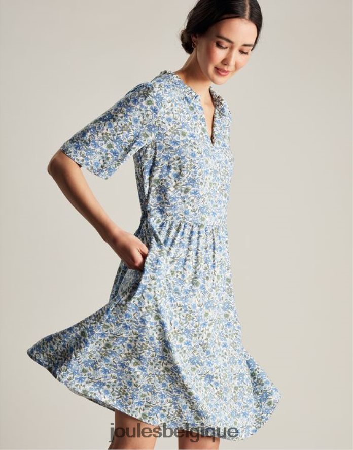 petite puce bleue robe courte à encolure volantée lotty femmes vêtements Joules ND0H6T17