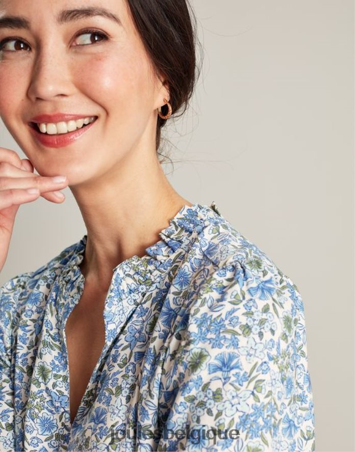 petite puce bleue robe courte à encolure volantée lotty femmes vêtements Joules ND0H6T17