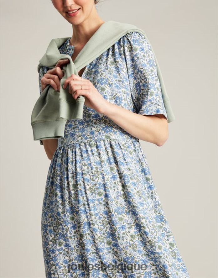 petite puce bleue robe courte à encolure volantée lotty femmes vêtements Joules ND0H6T17