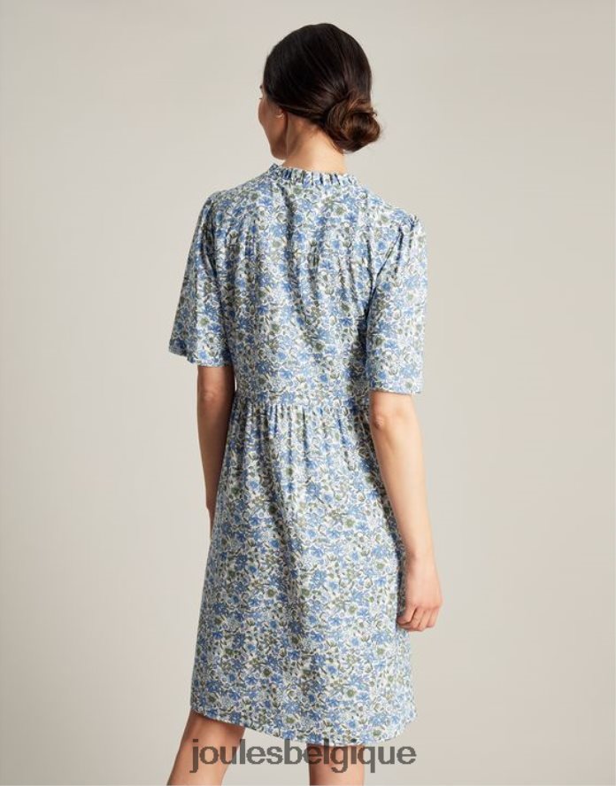 petite puce bleue robe courte à encolure volantée lotty femmes vêtements Joules ND0H6T17