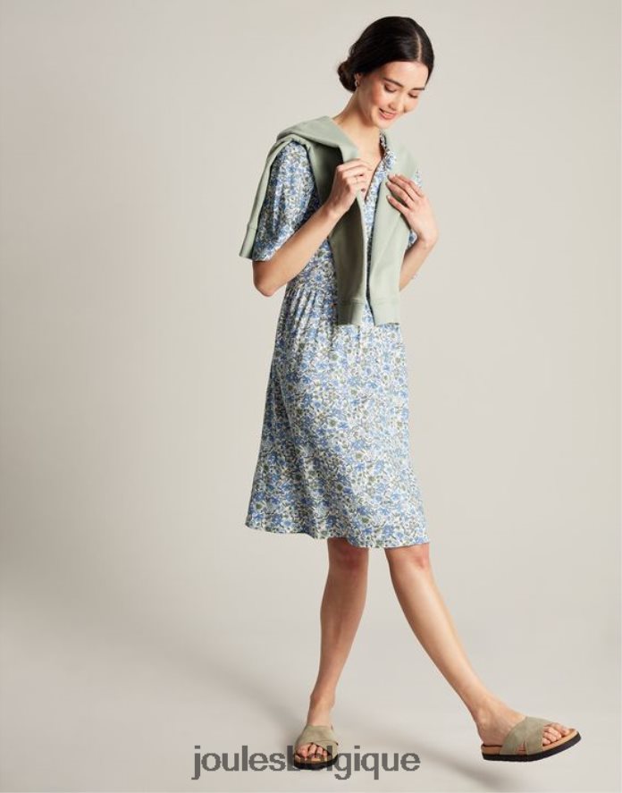 petite puce bleue robe courte à encolure volantée lotty femmes vêtements Joules ND0H6T17