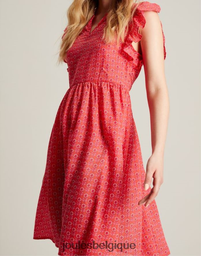 petite rose robe courte à volants Faith femmes vêtements Joules ND0H6T18