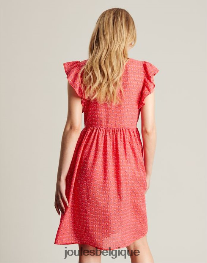petite rose robe courte à volants Faith femmes vêtements Joules ND0H6T18