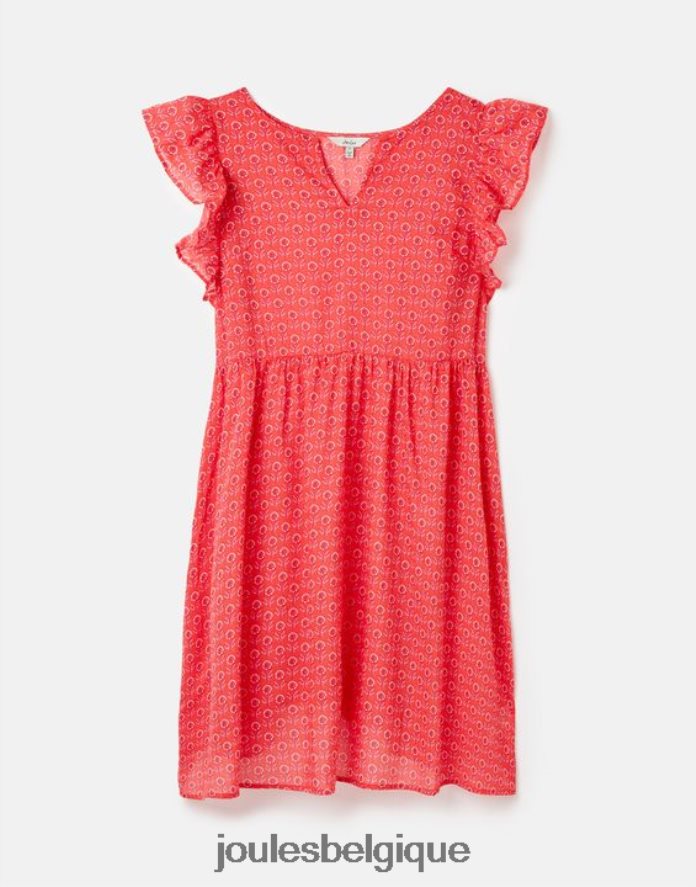 petite rose robe courte à volants Faith femmes vêtements Joules ND0H6T18