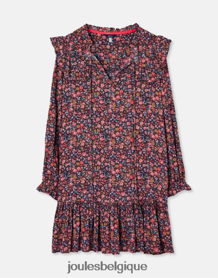 posey de la marine tunique rubis à volants et trou de serrure femmes vêtements Joules ND0H6T30