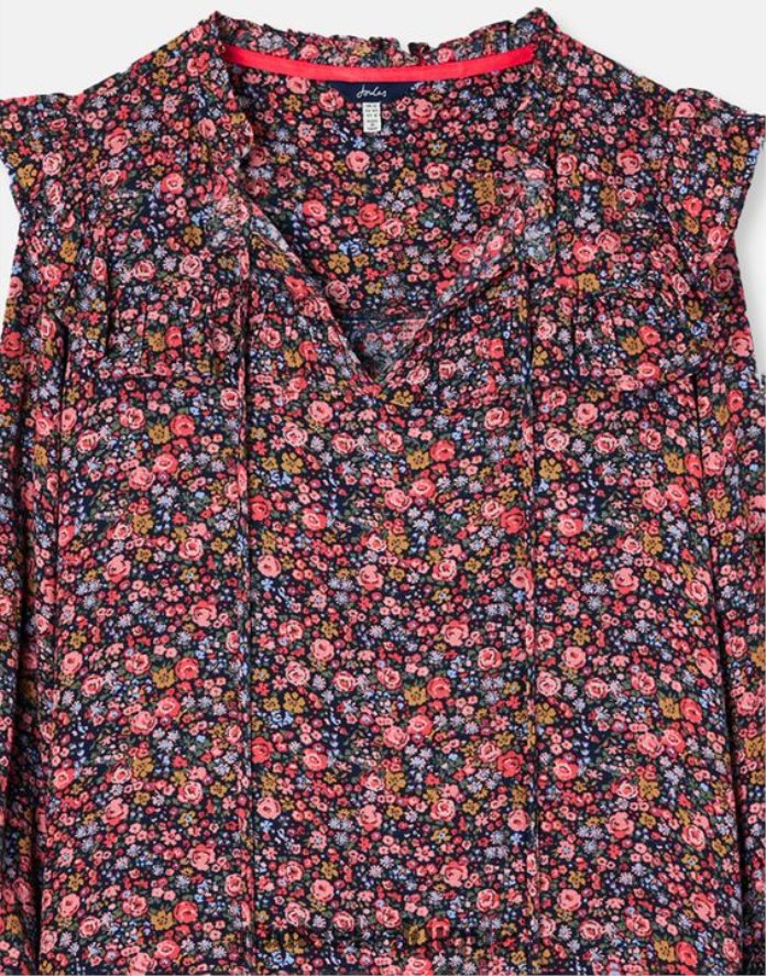 posey de la marine tunique rubis à volants et trou de serrure femmes vêtements Joules ND0H6T30