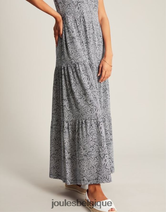 saule bleu foncé robe jayne en jersey à volants femmes vêtements Joules ND0H6T100