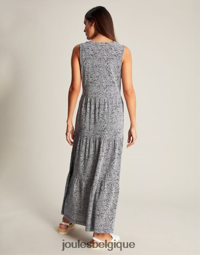 saule bleu foncé robe jayne en jersey à volants femmes vêtements Joules ND0H6T100