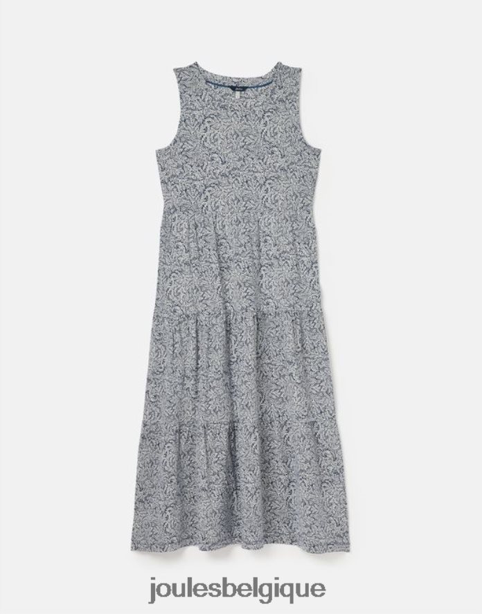saule bleu foncé robe jayne en jersey à volants femmes vêtements Joules ND0H6T100