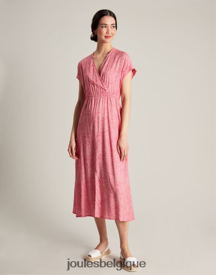 tache de saule rose vif robe abigail col v femmes vêtements Joules ND0H6T96