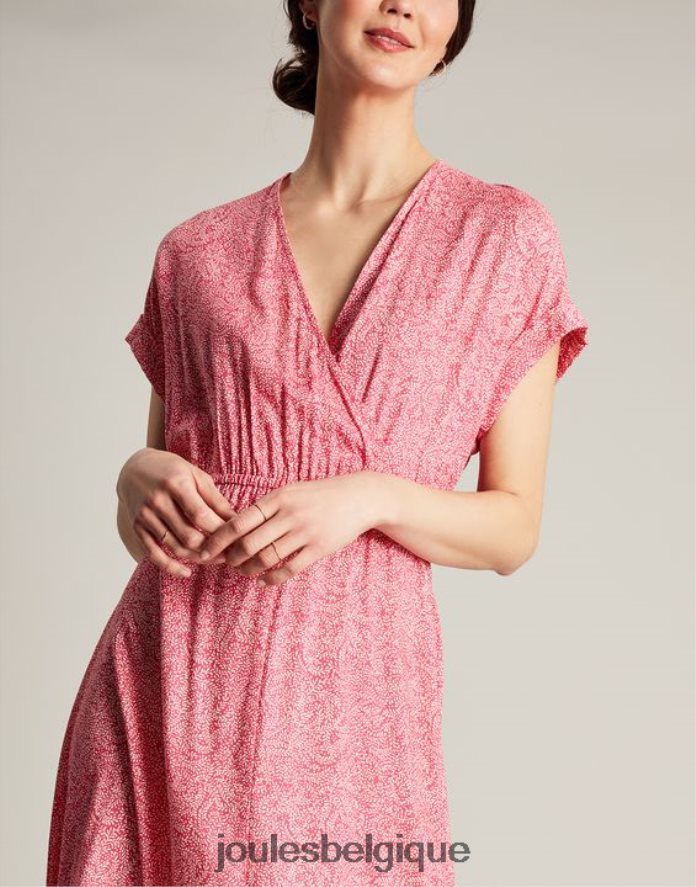 tache de saule rose vif robe abigail col v femmes vêtements Joules ND0H6T96
