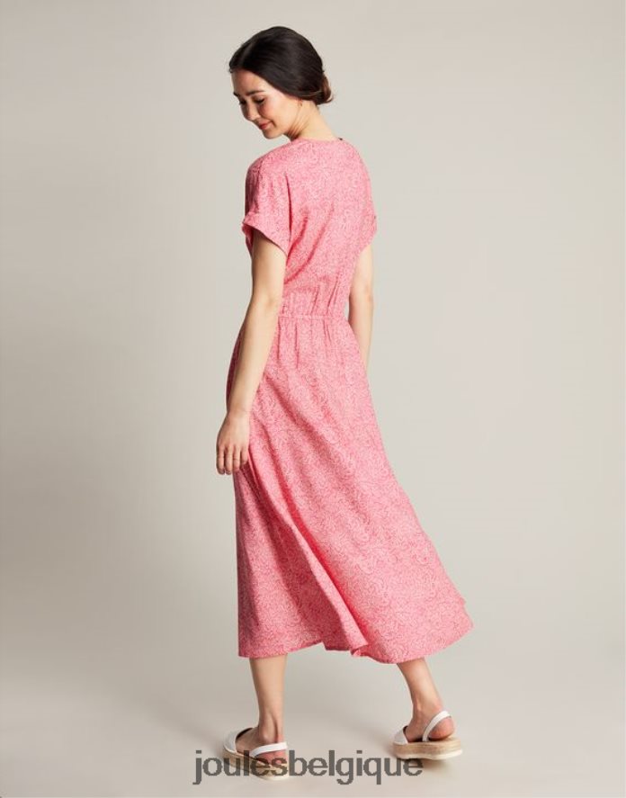 tache de saule rose vif robe abigail col v femmes vêtements Joules ND0H6T96