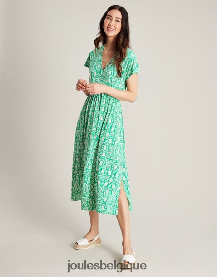 vert floral robe en jersey nia femmes vêtements Joules ND0H6T56