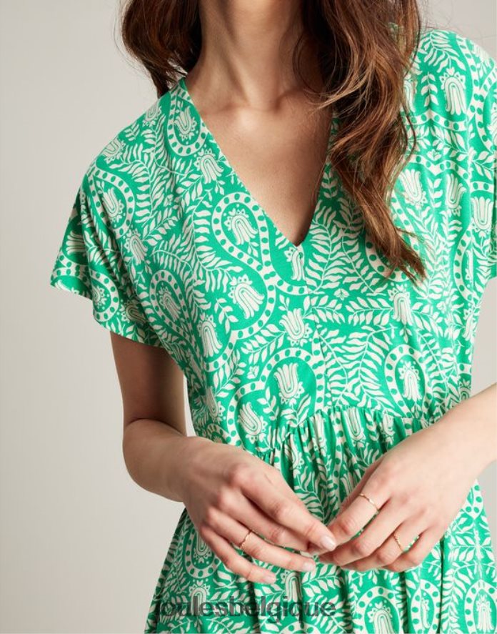 vert floral robe en jersey nia femmes vêtements Joules ND0H6T56