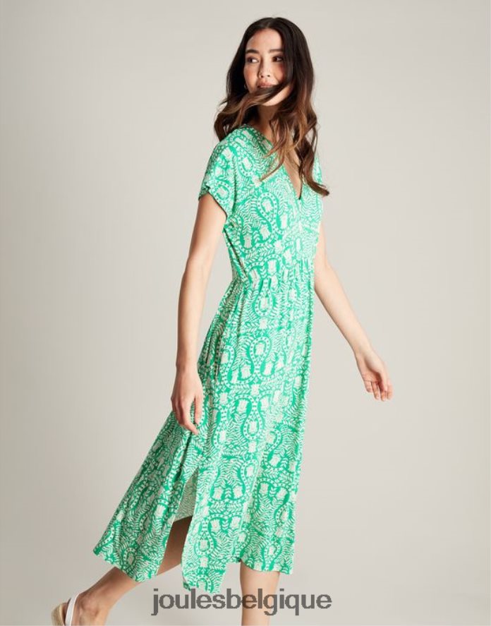 vert floral robe en jersey nia femmes vêtements Joules ND0H6T56