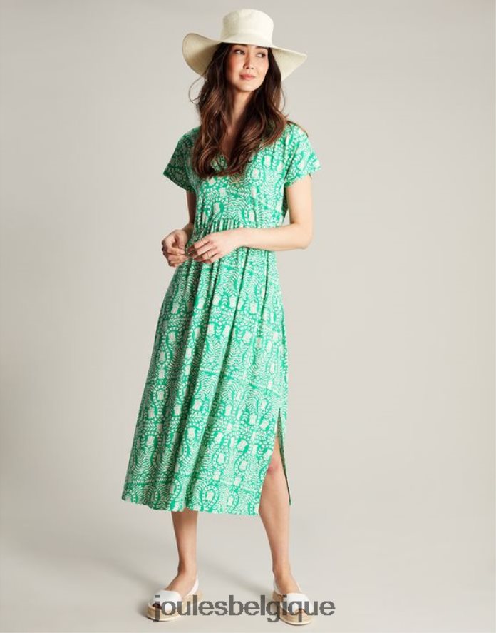 vert floral robe en jersey nia femmes vêtements Joules ND0H6T56
