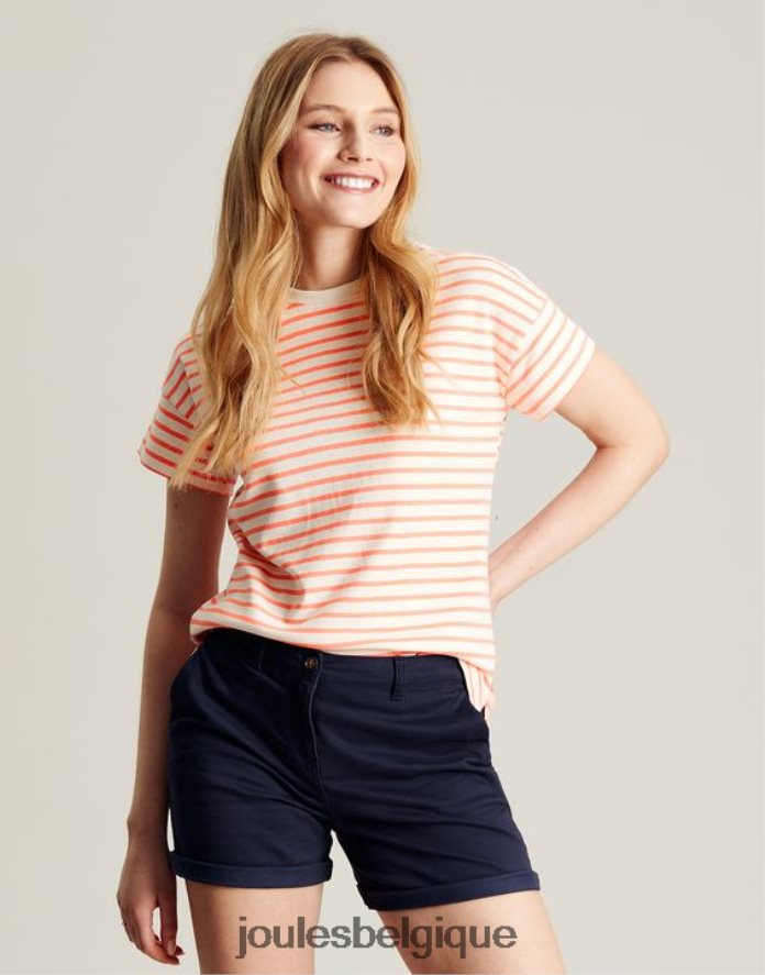 bande rose macey - t-shirt rayé à manches courtes femmes vêtements Joules ND0H6T33