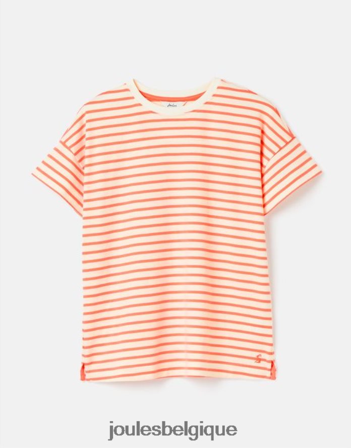 bande rose macey - t-shirt rayé à manches courtes femmes vêtements Joules ND0H6T33