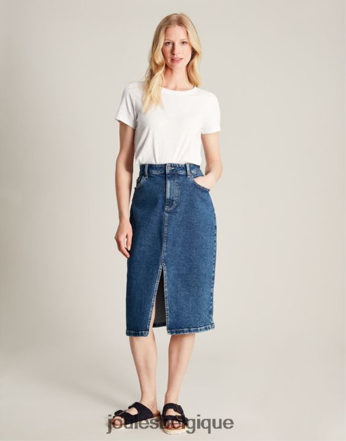 blanc brillant t-shirt ras du cou classique uni carley femmes vêtements Joules ND0H6T103